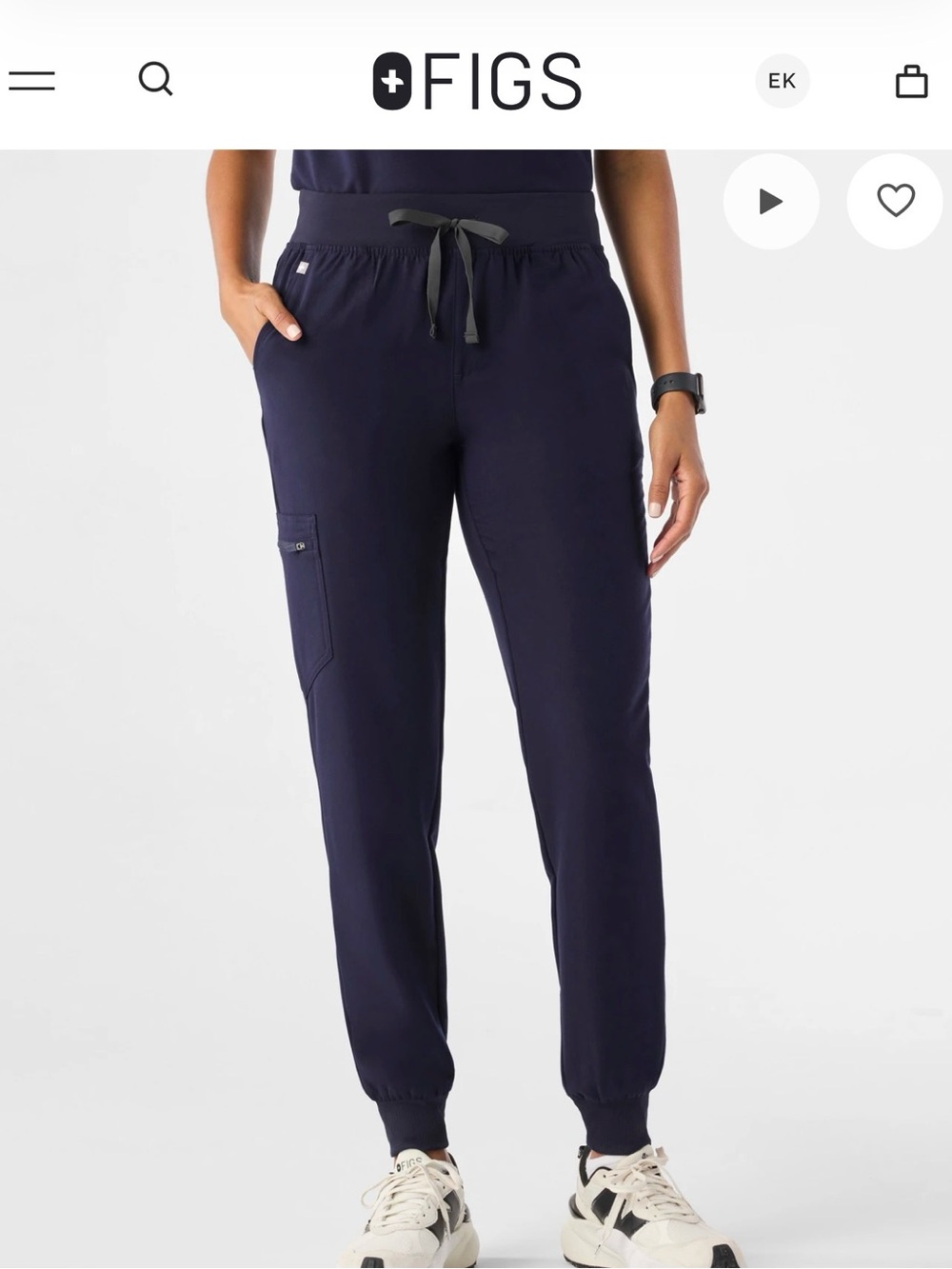 Figs Navy Drawstring Jogger Scrub Pants